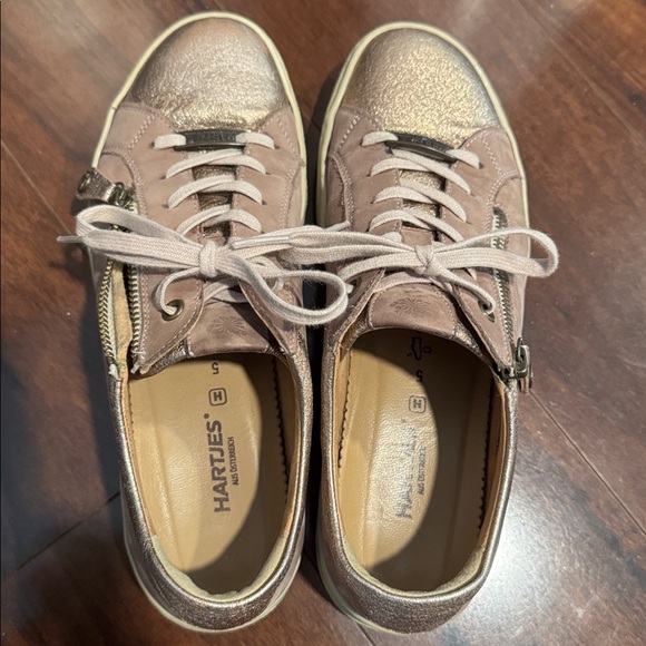 Hartjes mauve and rose gold sneakers, side zip, Size 7.5 - Picture 11 of 16